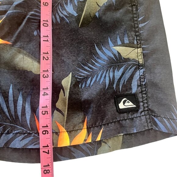 QUICKSILVER‎ Board Shorts Mens 34 Black Blue Orange Swim Trunks - Picture 5 of 12